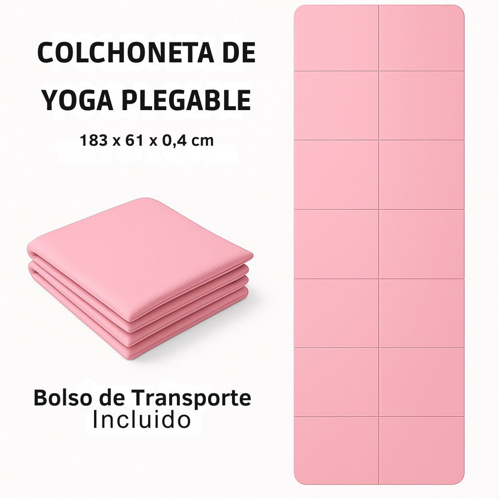 Colchoneta de Yoga Plegable de TPE – Esterilla Antideslizante para Fitness y Relajación